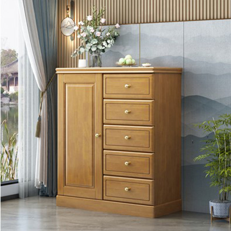 16" D Solid Wood Combo Dresser Modern Storage Chest Dresser with Drawers and Doors