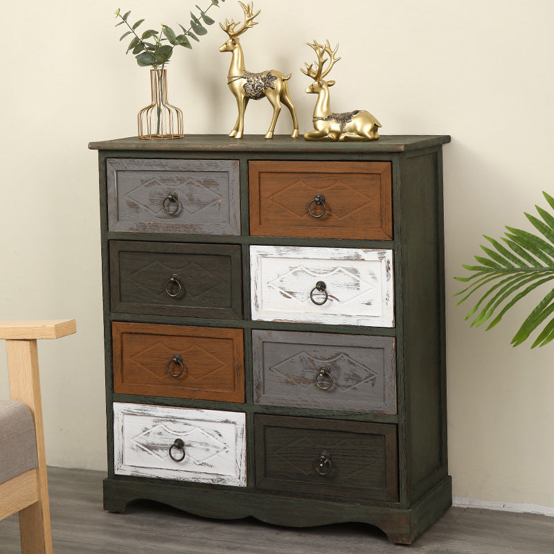 12" D Solid Wood Dresser Traditional Storage Chest Dresser with Drawers