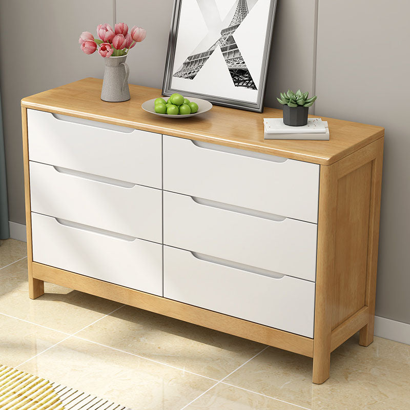 Modern Rubber Wood Storage Chest Bedroom 16" D Storage Chest Dresser with Drawers