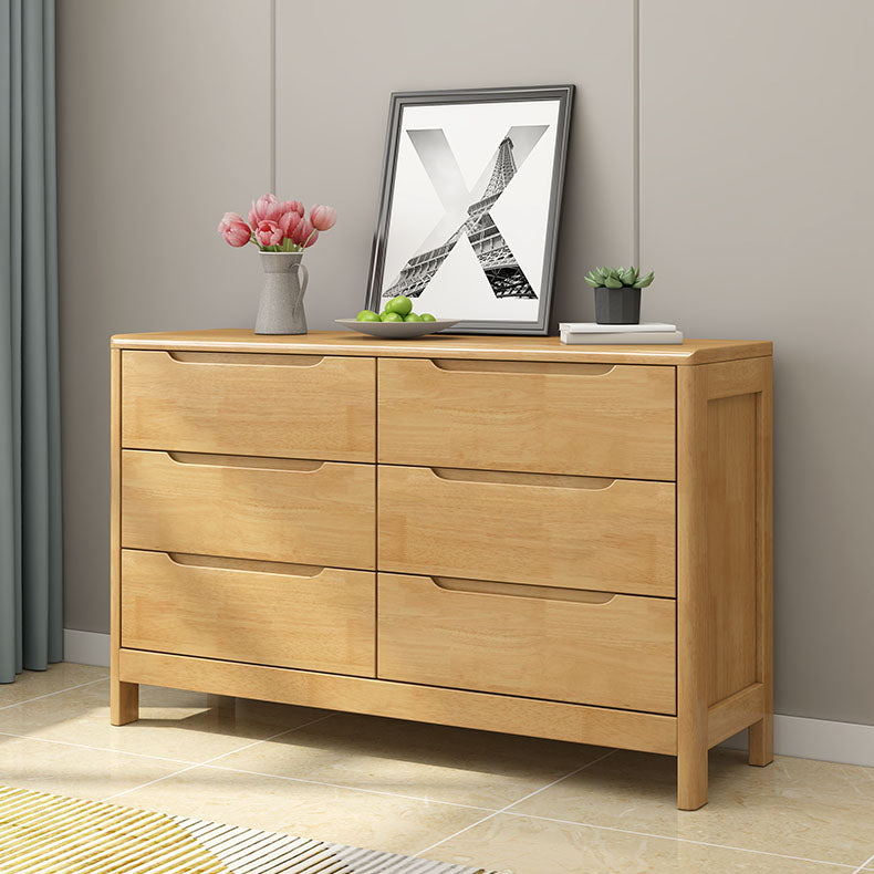 Modern Rubber Wood Storage Chest Bedroom 16" D Storage Chest Dresser with Drawers