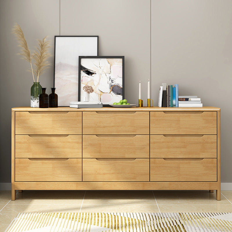 Modern Rubber Wood Storage Chest Bedroom 16" D Storage Chest Dresser with Drawers