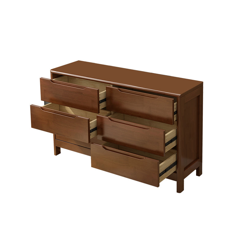 Modern Rubber Wood Storage Chest Bedroom 16" D Storage Chest Dresser with Drawers