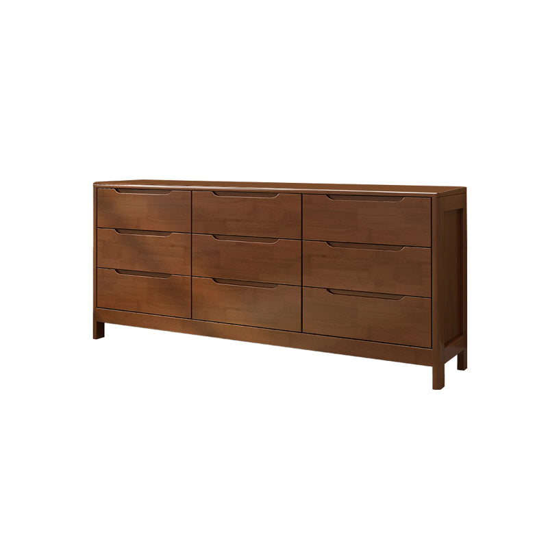 Modern Rubber Wood Storage Chest Bedroom 16" D Storage Chest Dresser with Drawers