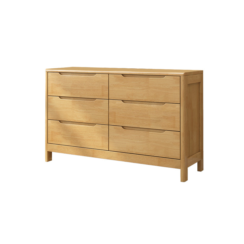 Modern Rubber Wood Storage Chest Bedroom 16" D Storage Chest Dresser with Drawers