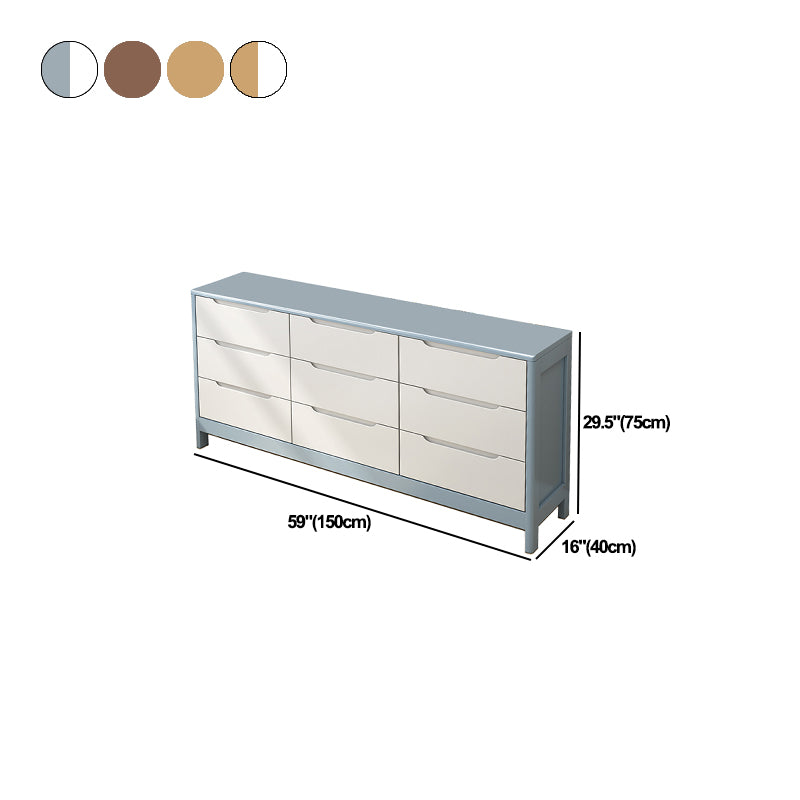 Modern Rubber Wood Storage Chest Bedroom 16" D Storage Chest Dresser with Drawers