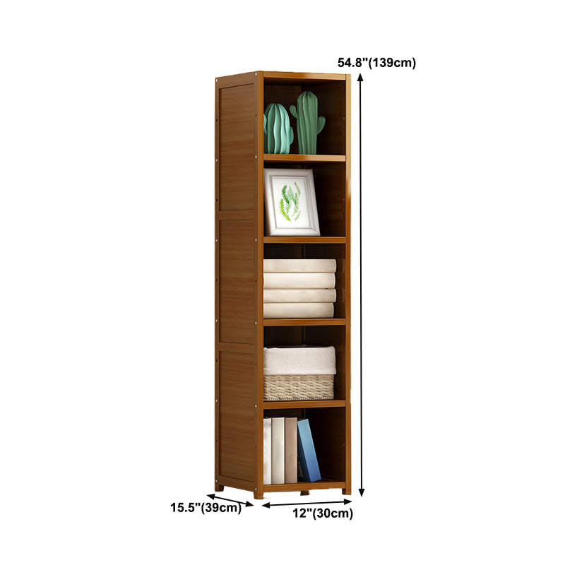 Bamboo Bookshelf Modern Style Bookcase for Home Office 12" W X 15.5" D