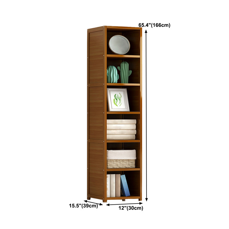 Bamboo Bookshelf Modern Style Bookcase for Home Office 12" W X 15.5" D