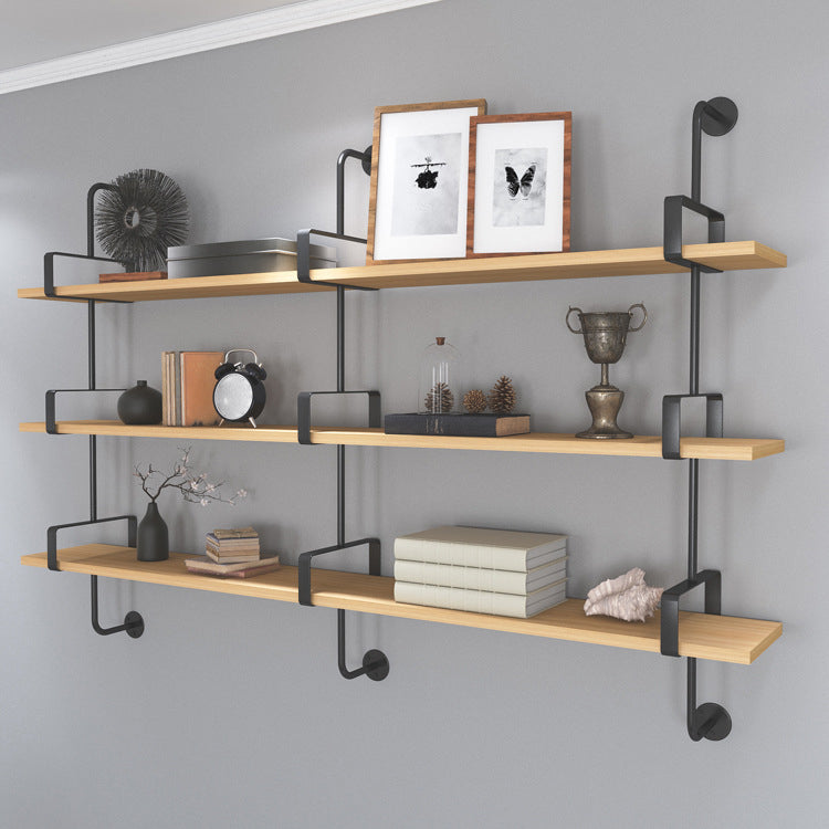 Wall-mounted Solid Wood Bookshelf Modern Bookcase with Shelf , 8" D