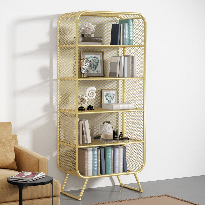 Geometry Metal Bookshelf Modern Closed Storage Bookcase , 23.5" / 31.5" W