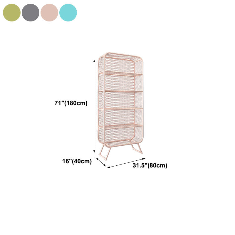 Geometry Metal Bookshelf Modern Closed Storage Bookcase , 23.5" / 31.5" W