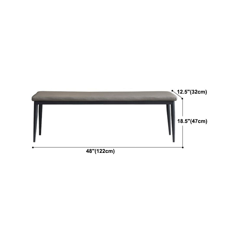 Modern Solid Color Seating Bench Upholstered Bench with Cushioned