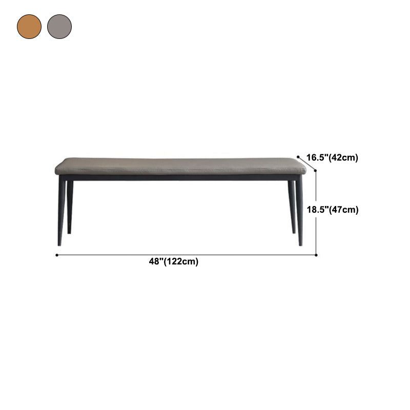 Modern Solid Color Seating Bench Upholstered Bench with Cushioned