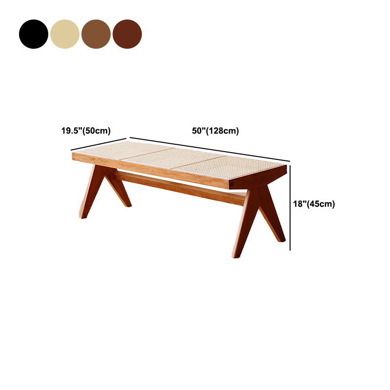 17.7"H Modern Bench Entryway and Bedroom Solid Wood Seating Bench with X-Legs