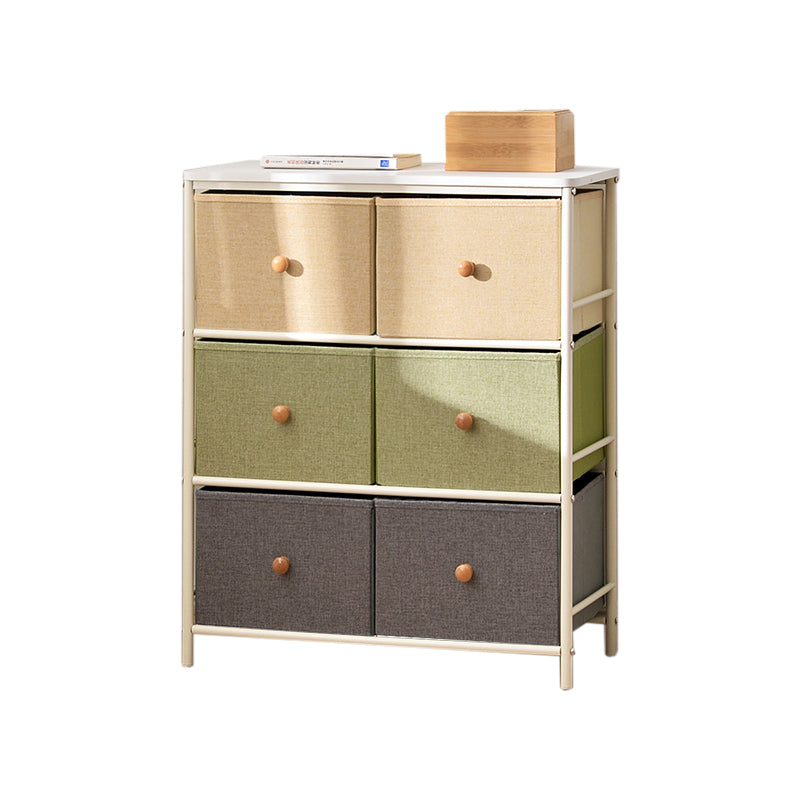 Contemporary Storage Chest Fabric Bins Chest with Drawers for Home/Office