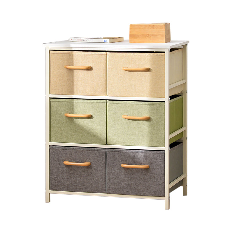 Contemporary Storage Chest Fabric Bins Chest with Drawers for Home/Office