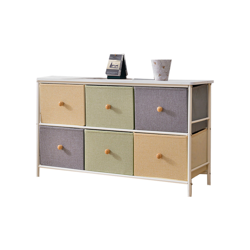 Contemporary Storage Chest Fabric Bins Chest with Drawers for Home/Office