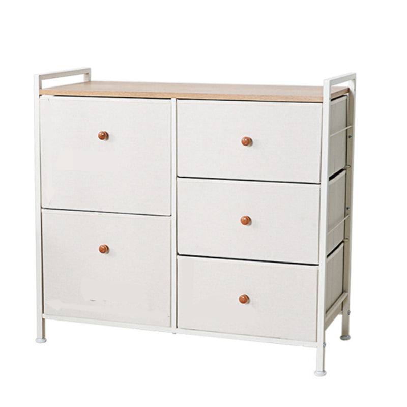 Contemporary Storage Chest Fabric Bins Chest with Drawers for Home/Office