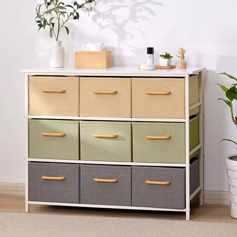 Contemporary Storage Chest Fabric Bins Chest with Drawers for Home/Office