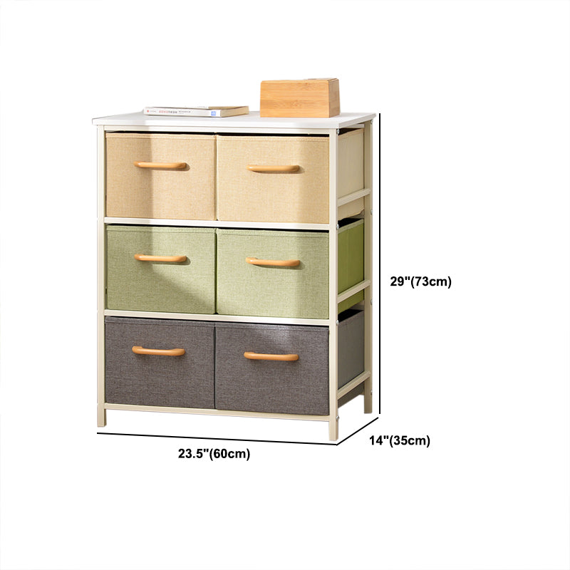 Contemporary Storage Chest Fabric Bins Chest with Drawers for Home/Office