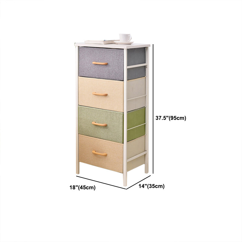 Contemporary Storage Chest Fabric Bins Chest with Drawers for Home/Office