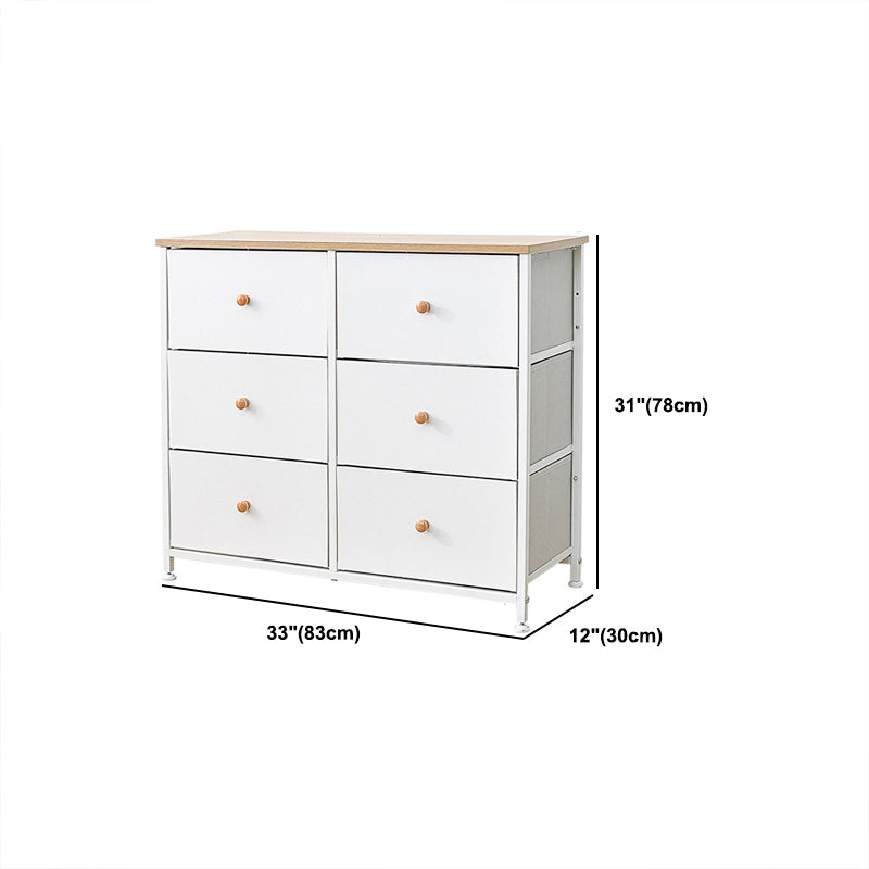 Contemporary Storage Chest Fabric Bins Chest with Drawers for Home/Office