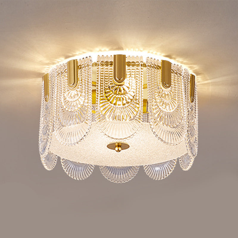 Nordic Glass Shade Ceiling Light Household Flush Mount for Bedroom