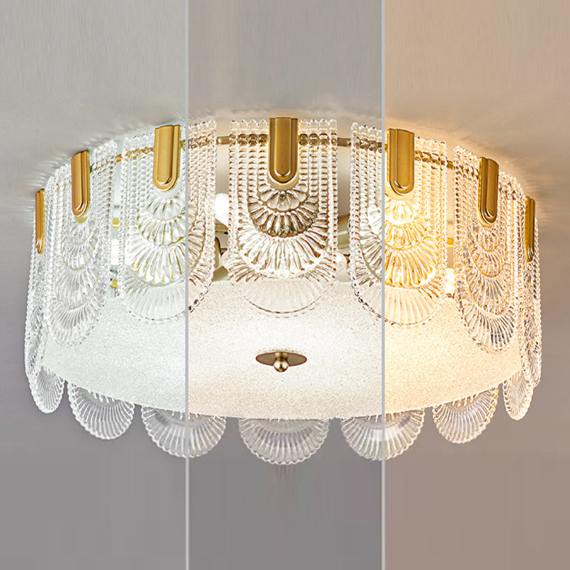 Nordic Glass Shade Ceiling Light Household Flush Mount for Bedroom