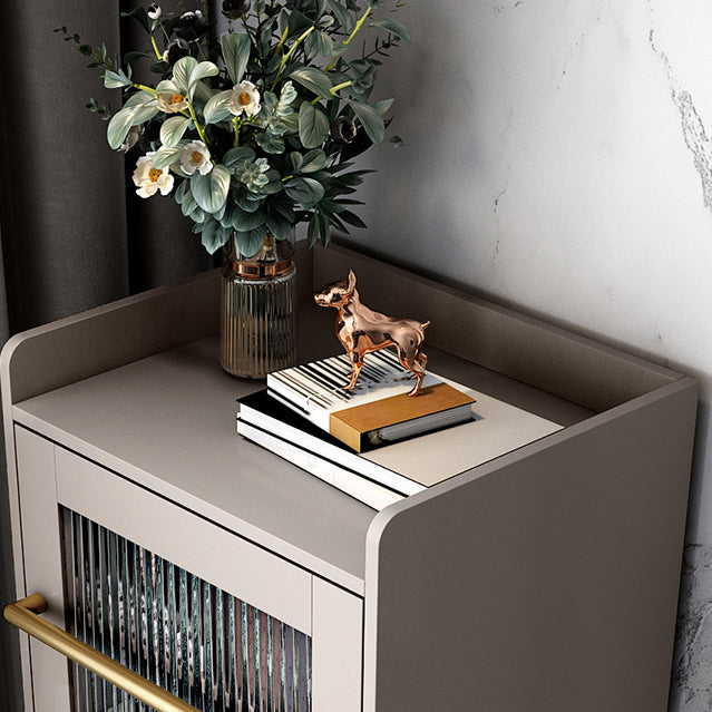 Modern Style Side Board Open Storage with Glass Cabinets for Kitchen Dining Room