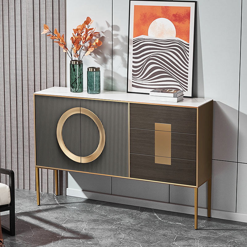 Glam Style 40" Height Sideboard 3 Drawer 2 Doors Cupboard for Living Room