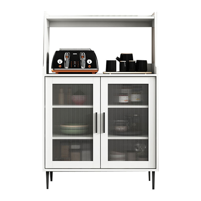 Wood Living Room Sideboard Cabinet Modern Server Cabinet with Glass Door