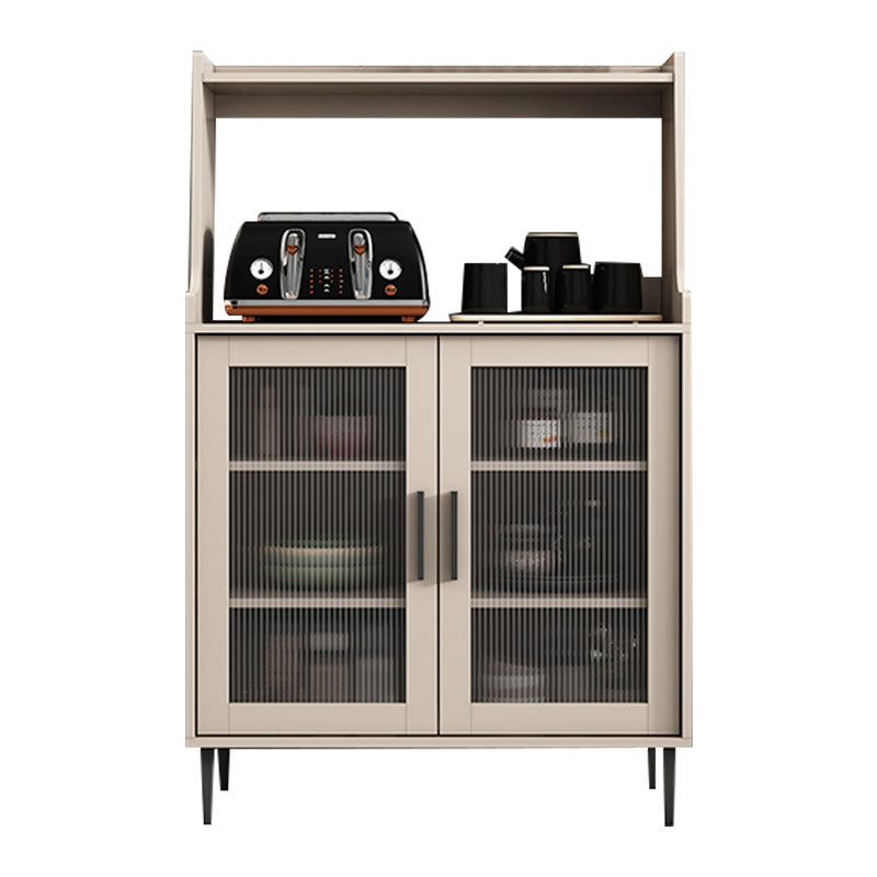 Wood Living Room Sideboard Cabinet Modern Server Cabinet with Glass Door