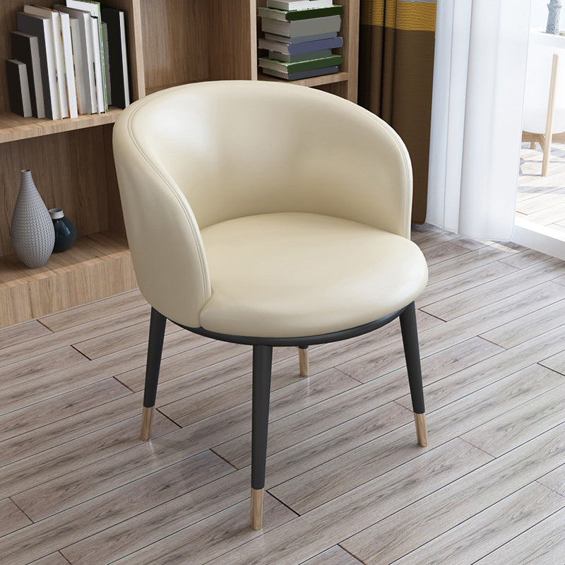 Modern Style Arms Included Faux Leather Upholstered Accent Armchair