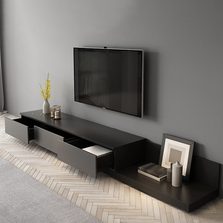 Modern TV Stand with Sliding Storage , TV Console in Grey Fit TVs for up to 71 / 92