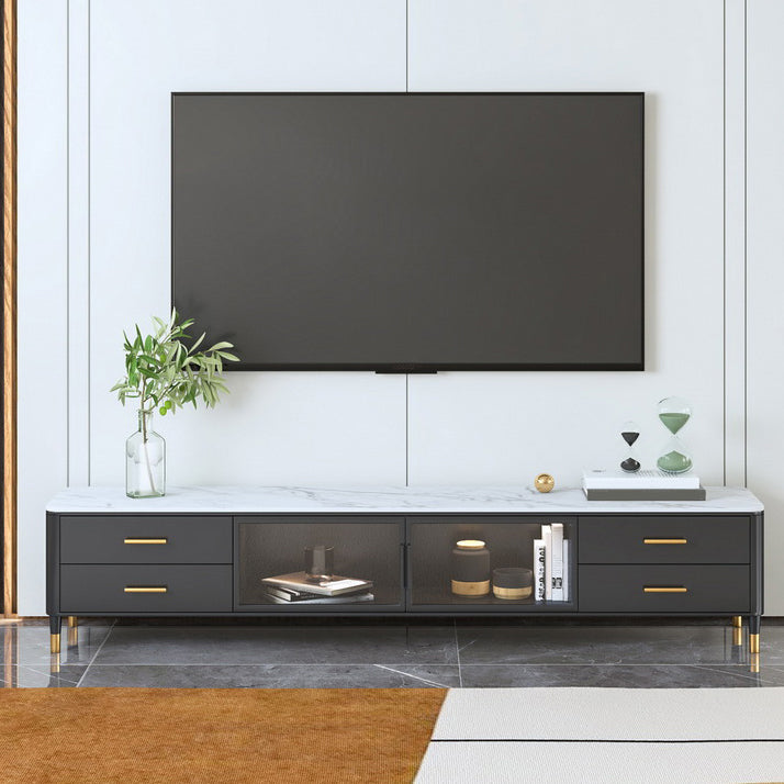 17.75"W TV Stand Glam Style Enclosed Storage TV Console with 4 Drawers