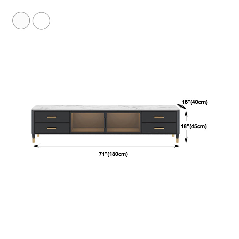 17.75"W TV Stand Glam Style Enclosed Storage TV Console with 4 Drawers