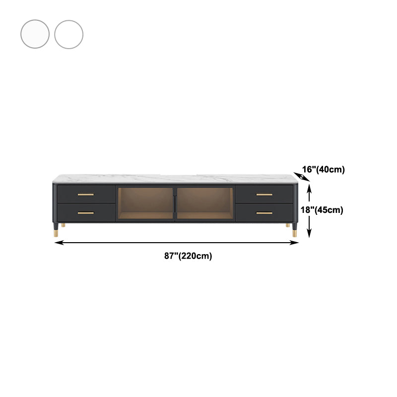 17.75"W TV Stand Glam Style Enclosed Storage TV Console with 4 Drawers