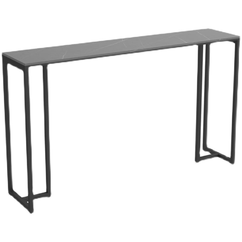 Industrial Style Rectangle Bar Table Stone Fixed Bar Dining Table