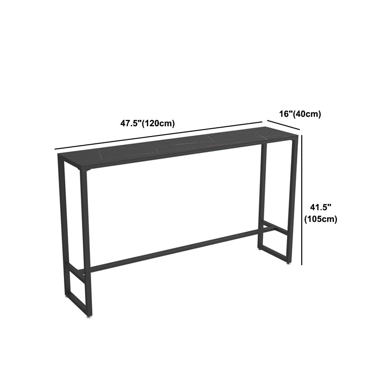 Industrial Style Rectangle Bar Table Stone Fixed Bar Dining Table