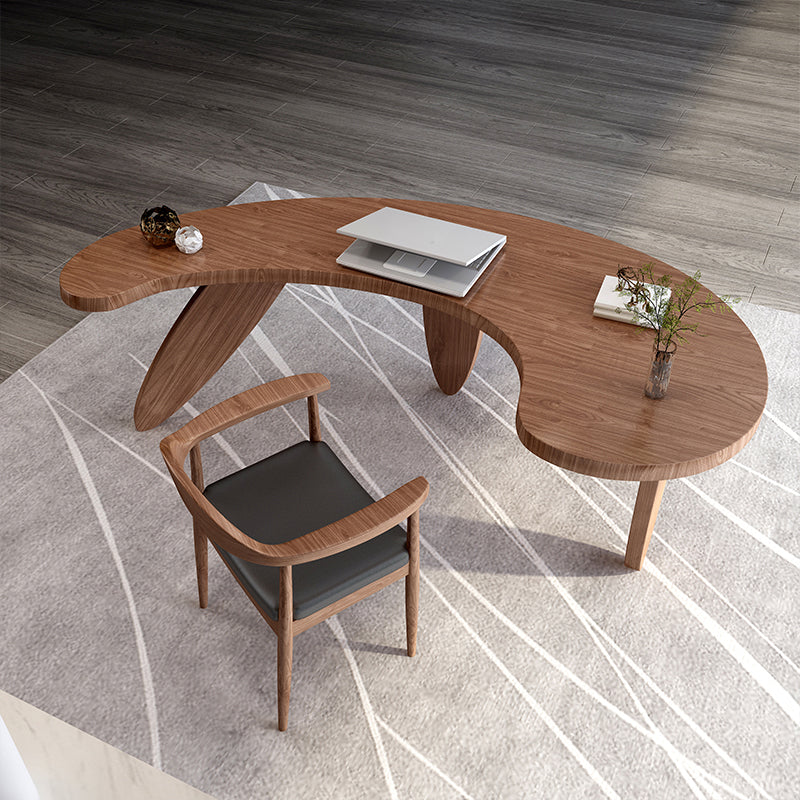 Modern Unconventional Shape Office Desk Solid Wood Writing Desk for Home