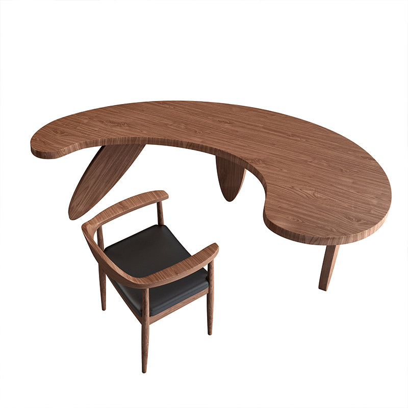 Modern Unconventional Shape Office Desk Solid Wood Writing Desk for Home