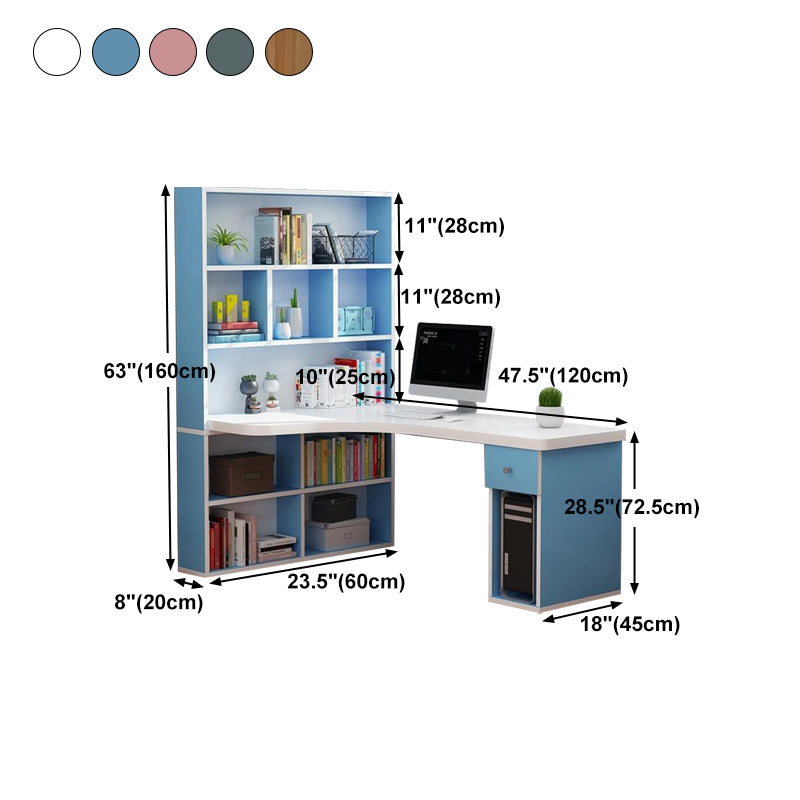 Manufactured Wood Corner Writing Desk Modern Desk With Bookshelf,47.2"L x 23.6"W x 28.5"H