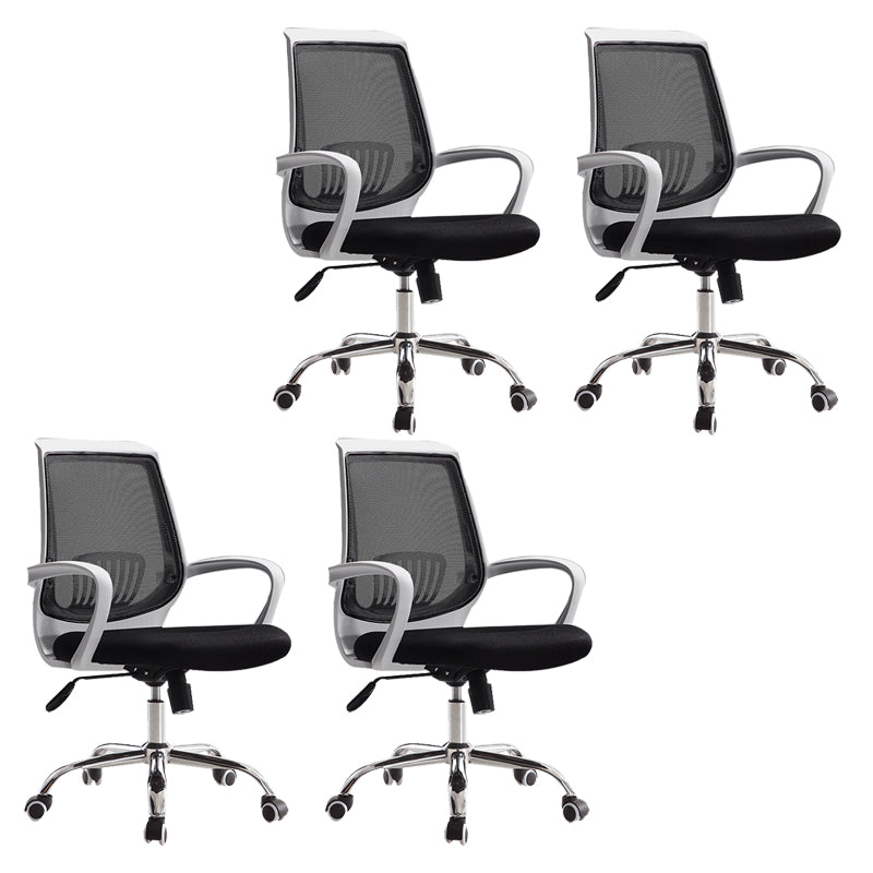 Modern Fixed Arms Office Chair Tilt Mechanism Steel Desk Chair