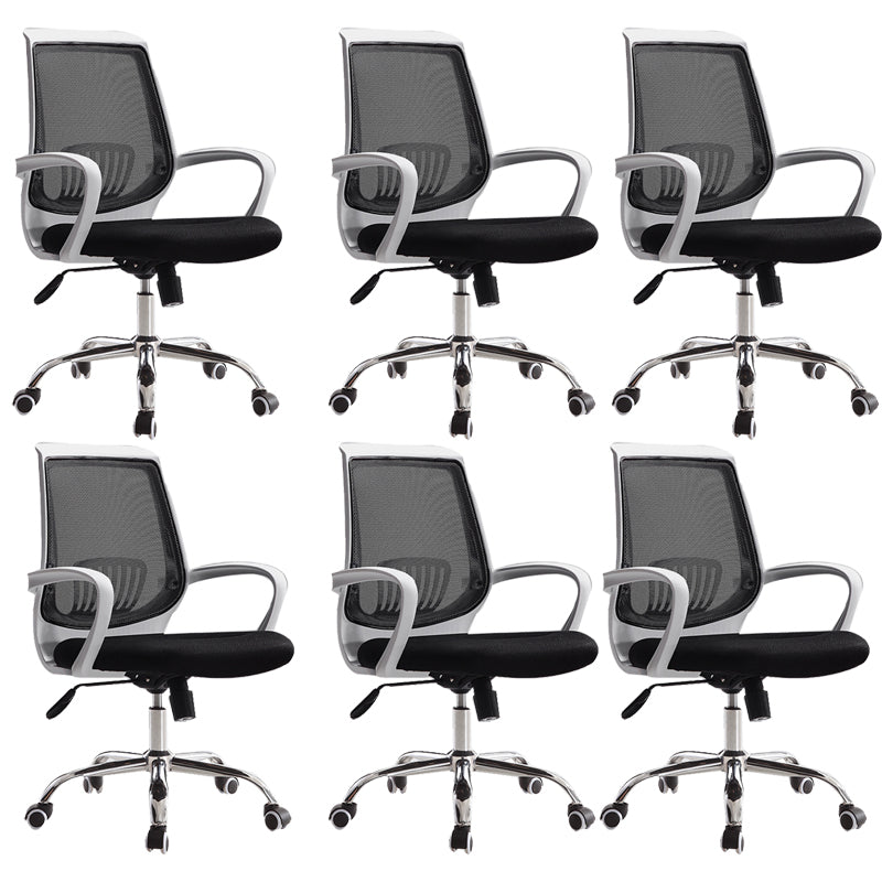 Modern Fixed Arms Office Chair Tilt Mechanism Steel Desk Chair