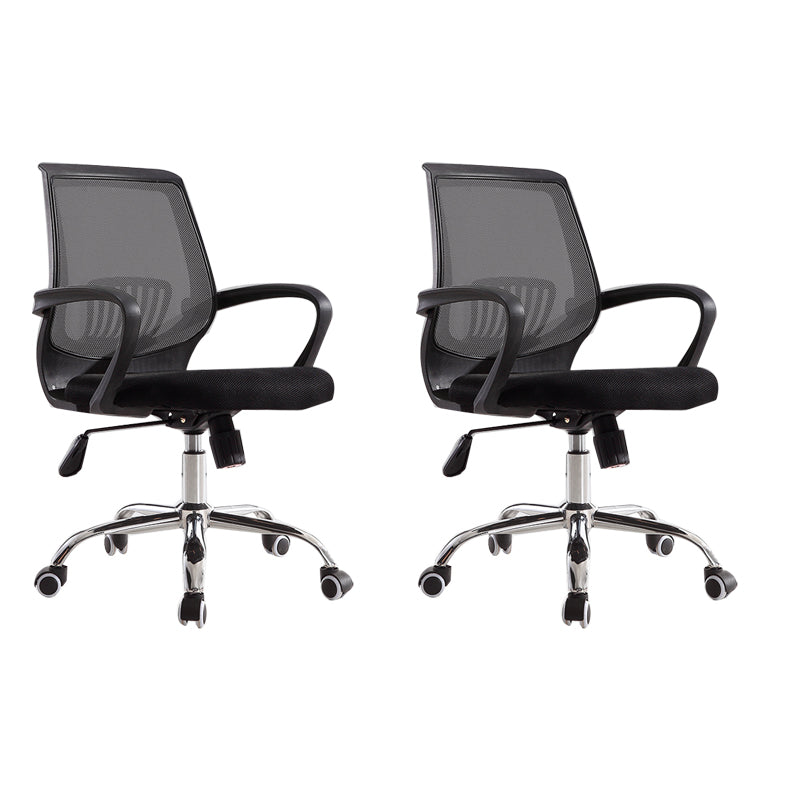 Modern Fixed Arms Office Chair Tilt Mechanism Steel Desk Chair