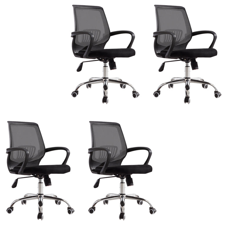 Modern Fixed Arms Office Chair Tilt Mechanism Steel Desk Chair