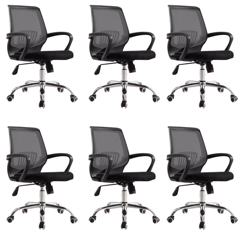 Modern Fixed Arms Office Chair Tilt Mechanism Steel Desk Chair