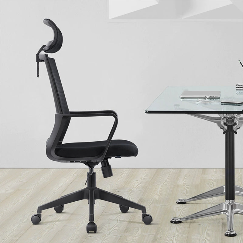 Modern Fixed Arms Office Chair Nylon Height-adjustable Desk Chair