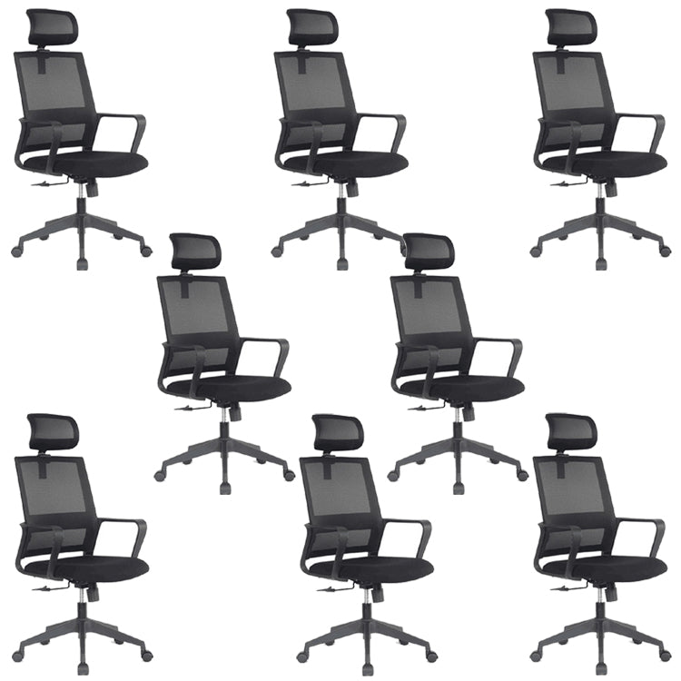 Modern Fixed Arms Office Chair Nylon Height-adjustable Desk Chair