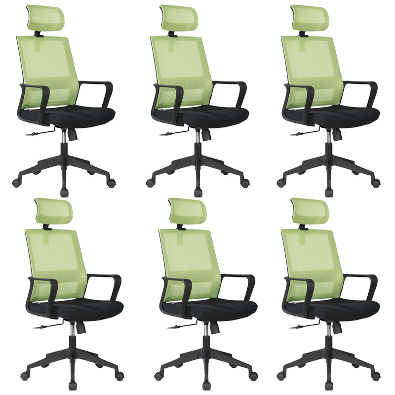 Modern Fixed Arms Office Chair Nylon Height-adjustable Desk Chair