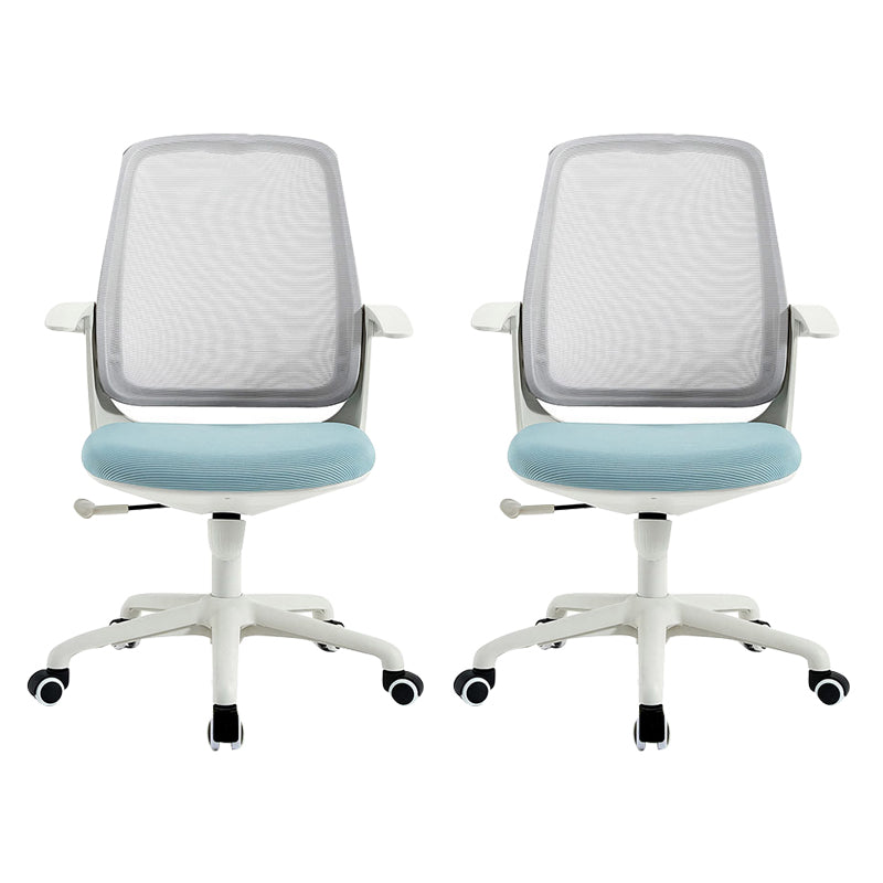 Deluxe Chair With Breathable AirGrid Back Fixed Arms White Frame Office Chair